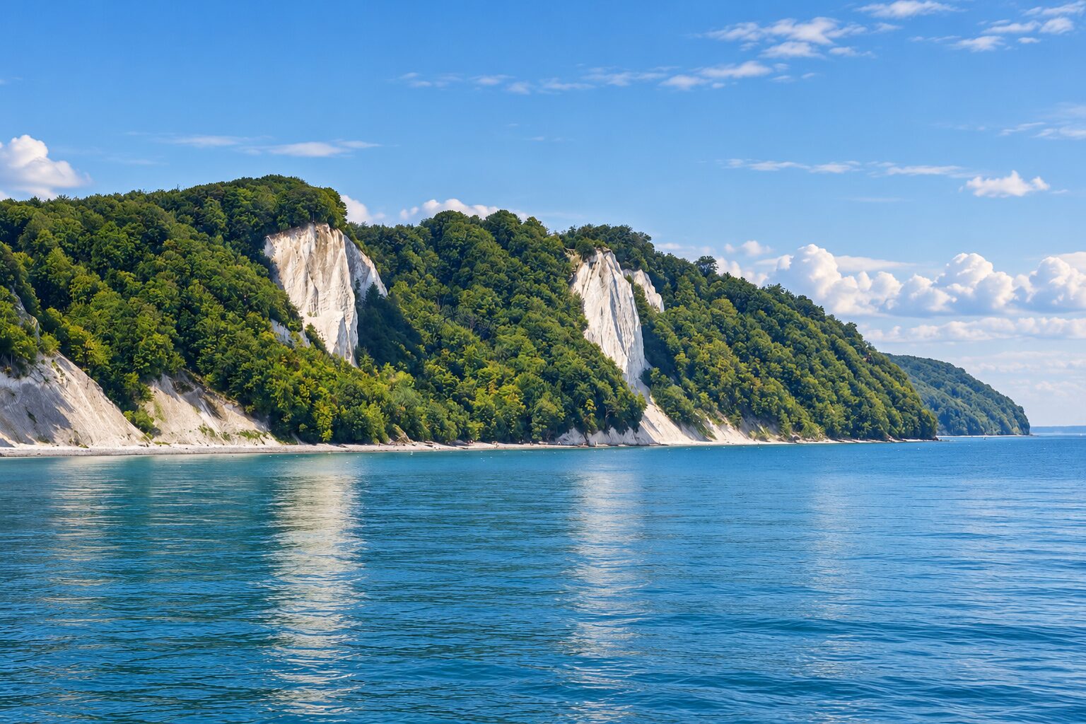Chalk cliffs and beech forest above the Baltic